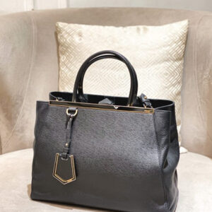 Fendi Black 2 Jour Large Bag