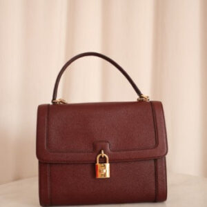 Dolce & Gabbana Burgundy Padlock Shoulder Bag