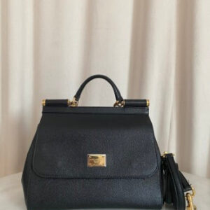 Dolce & Gabbana Black Sicily Medium Tote Bag W/ Strap