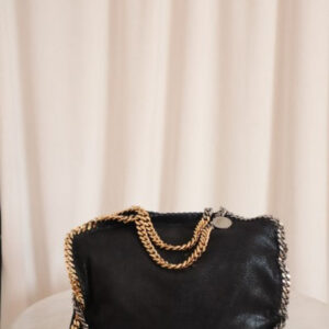 Stella Mccartney Black Falabella 3 Chains Foldover Tote Bag
