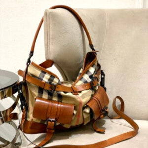 Burberry Brown Haymarket Front Pocket Bag