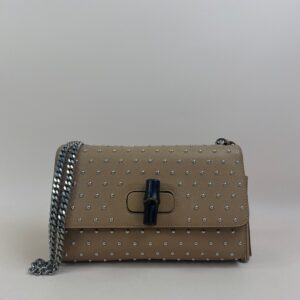 Gucci Beige Bamboo Flap Shoulder Bag