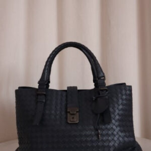 Bottega Veneta Blue Intrecciato Nappa Roma Medium Bag