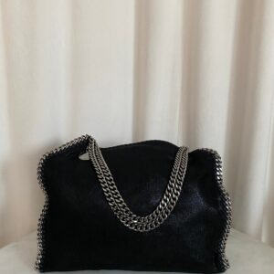 Stella Mccartney Black Falabella Medium Bag W/ Chain