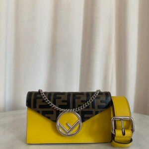 Fendi Bicolor FF Belt Bag W/ Chain