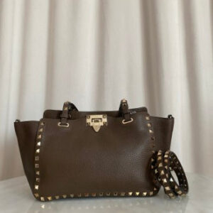 Valentino Cacao Tote Rockstud Bag