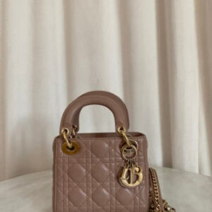 Christian Dior Beige Mini Lady Dior Bag