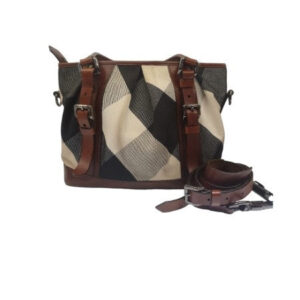 Burberry Brown Mega Check Lowry Bag
