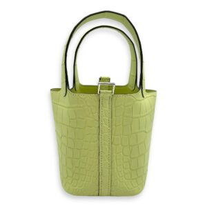 Picotin Micro Jaune Bourgeon in Matte Alligator, Palladium hardware