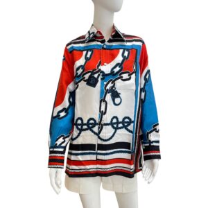 2023 Lock & Chain Printed Shirt - Nicolas Ghesquiere 34 Multi-colour in Silk