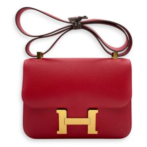 Constance 1 24 Rouge Casaque in Epsom, Gold hardware