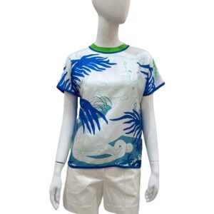 Jungle Love Twillaine 34 Bleu Smalt Short Sleeve Sweater