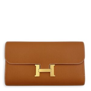 Constance To Go Gold Crossbody Bag in Epsom, Gold hardware