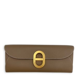 Maillon To Go Etoupe Crossbody Bag in Epsom, Gold hardware