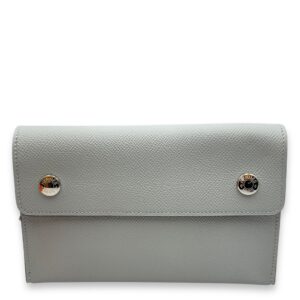 Hermesnap Blue Glacier Wallet in Epsom, Palladium hardware
