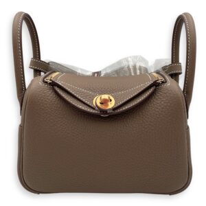 Lindy II Mini Etoupe in Clemence, Gold hardware