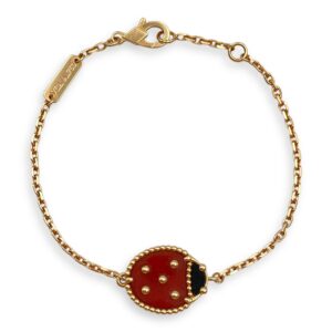 Lucky Spring, Closed Wing Ladybug Bracelet in Rose Gold Hardware