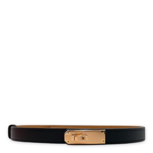 Kelly 18 Black Belt in Epsom, Rose Gold hardware