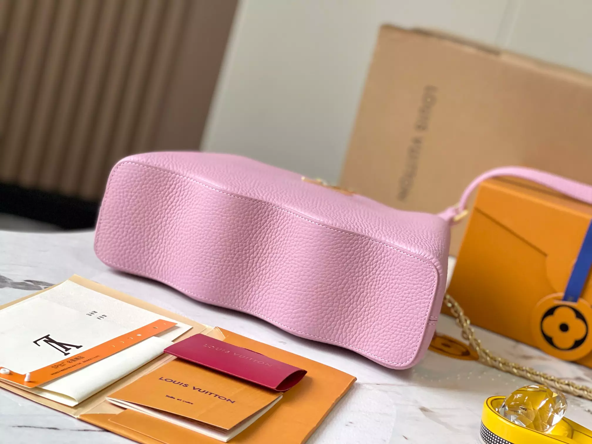 LV Capucines BB Capushell in Light Pink - Repbags.is - Image 5