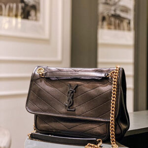YSL Black Matelasse Monogram Niki Medium Bag