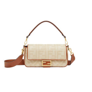 Baguette Natural Straw Bag with FF Embroidery - Repbags.ru