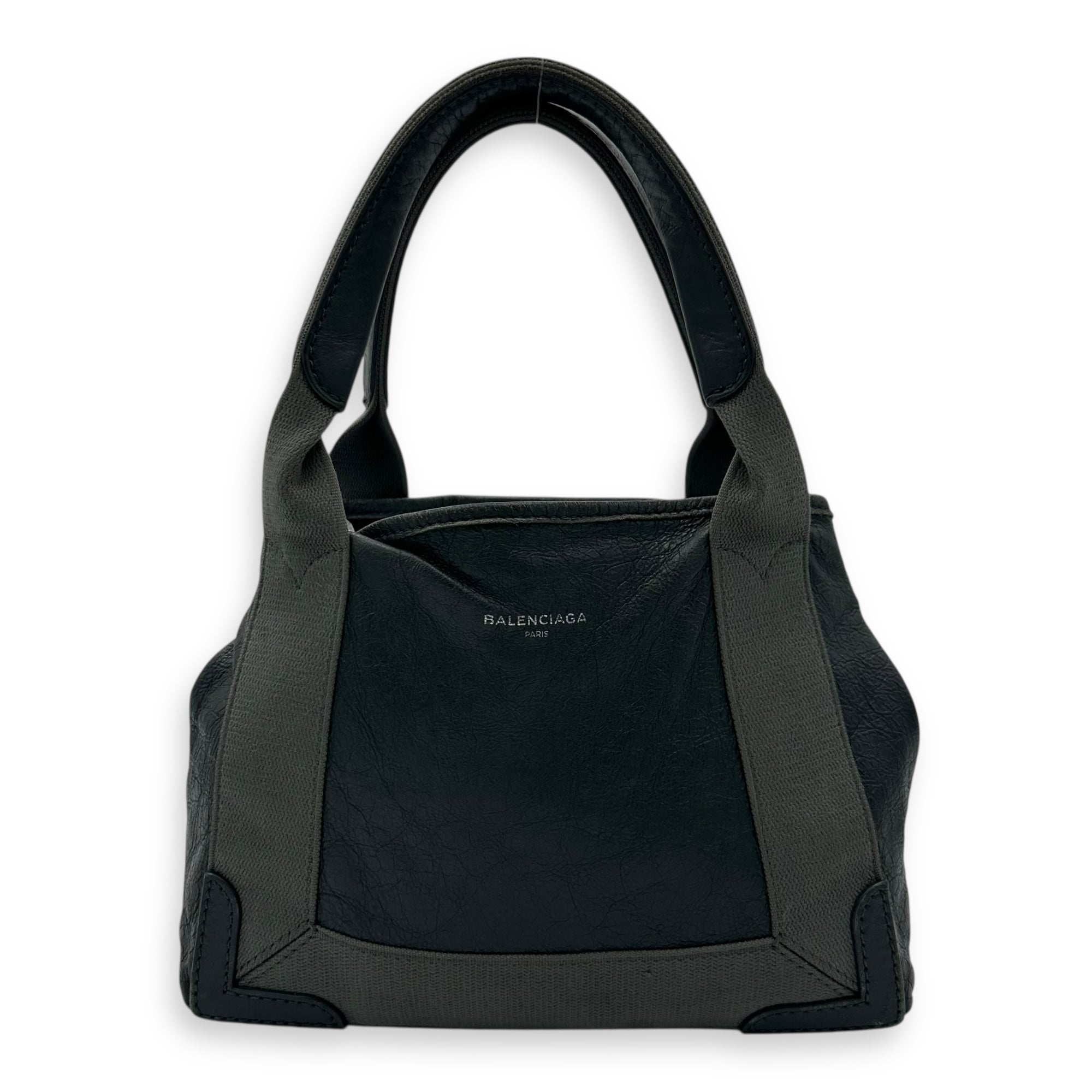 Cabas XS Grey Tote Bag in Calfskin, Silver hardware - Image 3