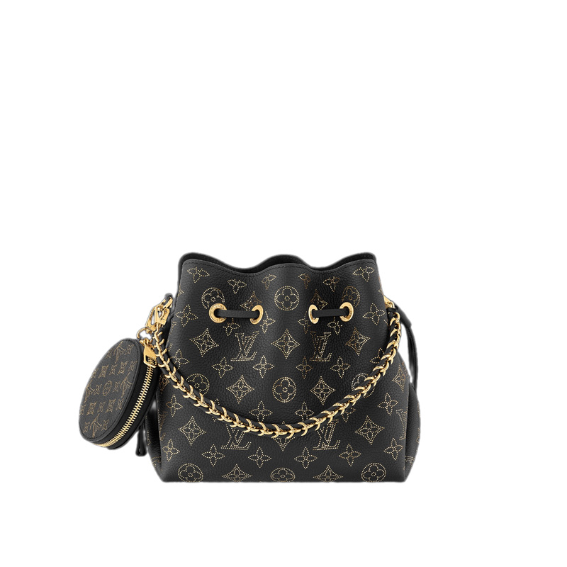 Bella Bucket Bag Monogram Gold Lamination Black Leather - Repbags.ru