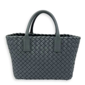 Cabat Top Handle Bag Grey in Lambskin, Silver hardware