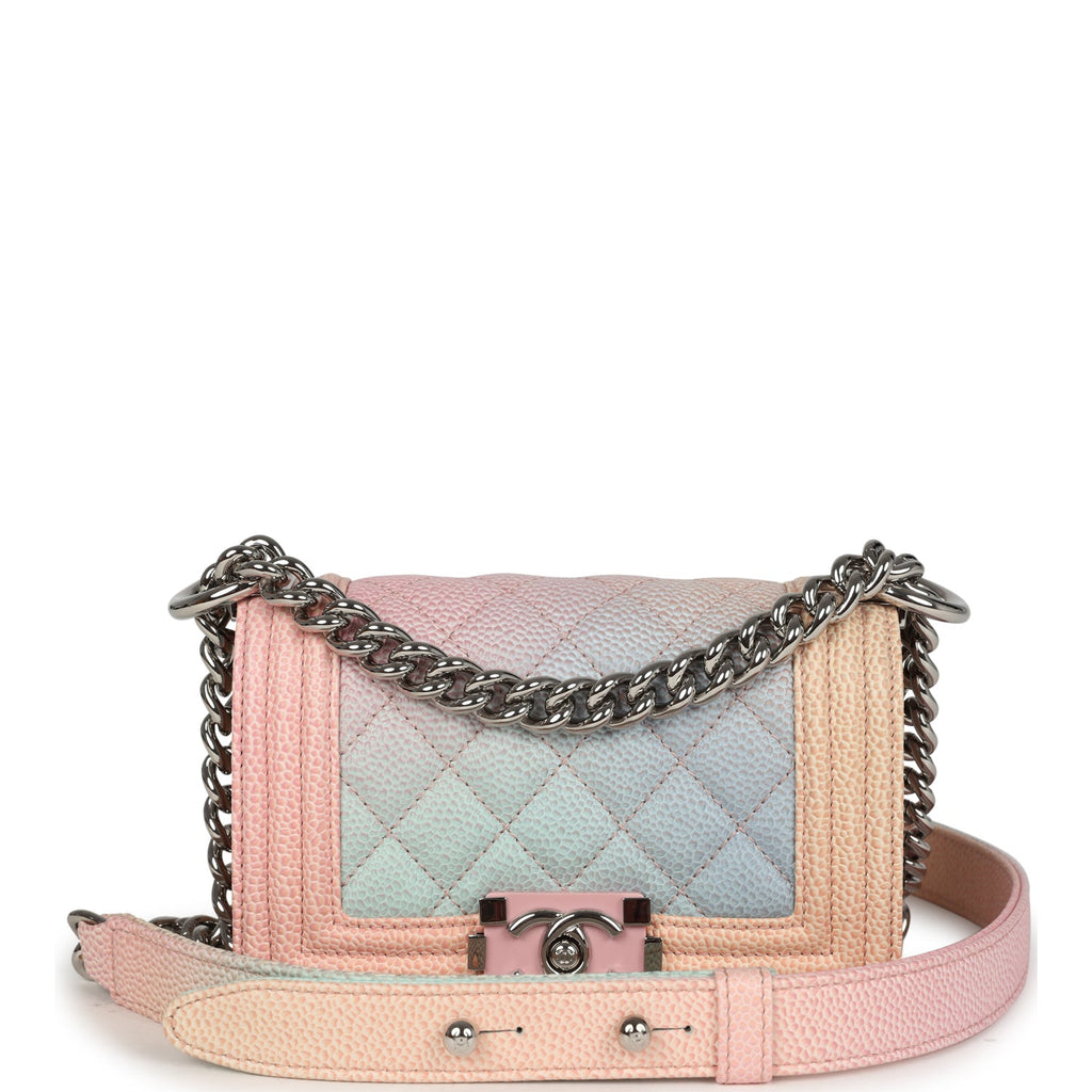 Chanel Mini "Paris-Cuba" Boy Bag Multicolored Caviar Enamel Silver Hardware