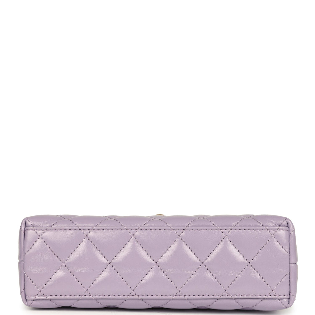 Chanel Small Kelly Shopper Light Purple Shiny Aged Calfskin Brushed Gold Hardware - Image 7