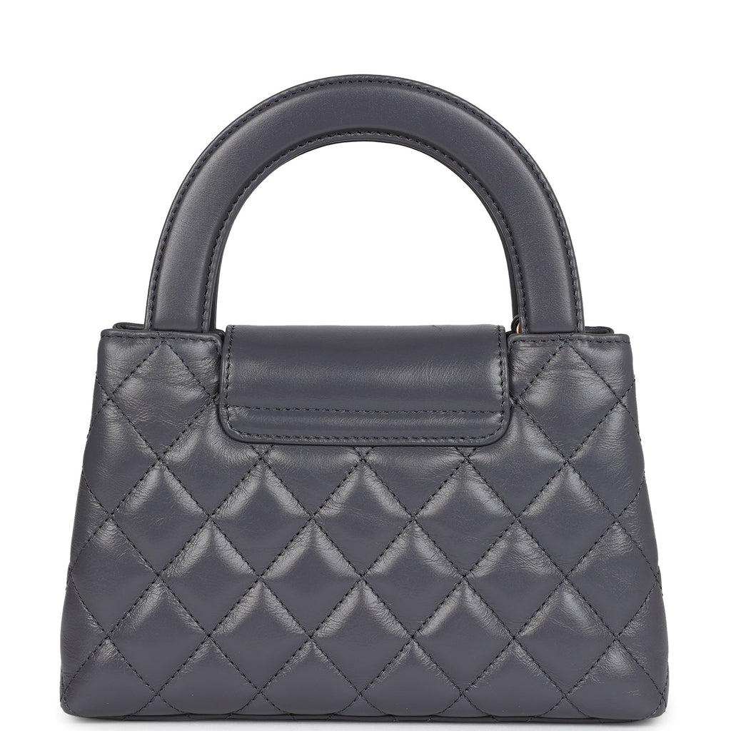 Chanel Small Kelly Shopper Dark Grey Shiny Aged Calfskin Brushed Gold Hardware - Image 5