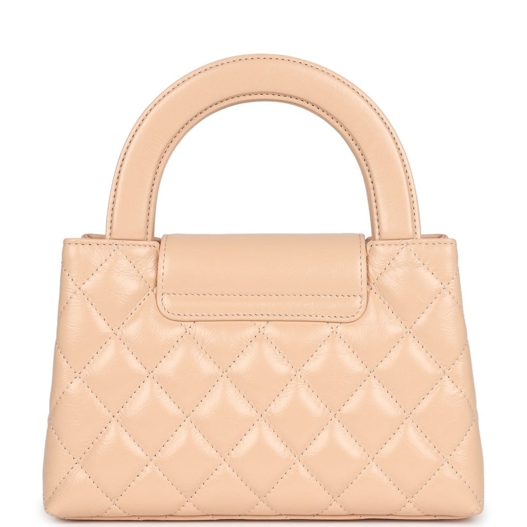 Chanel Small Kelly Shopper Beige Shiny Aged Calfskin Brushed Gold Hardware - Image 5