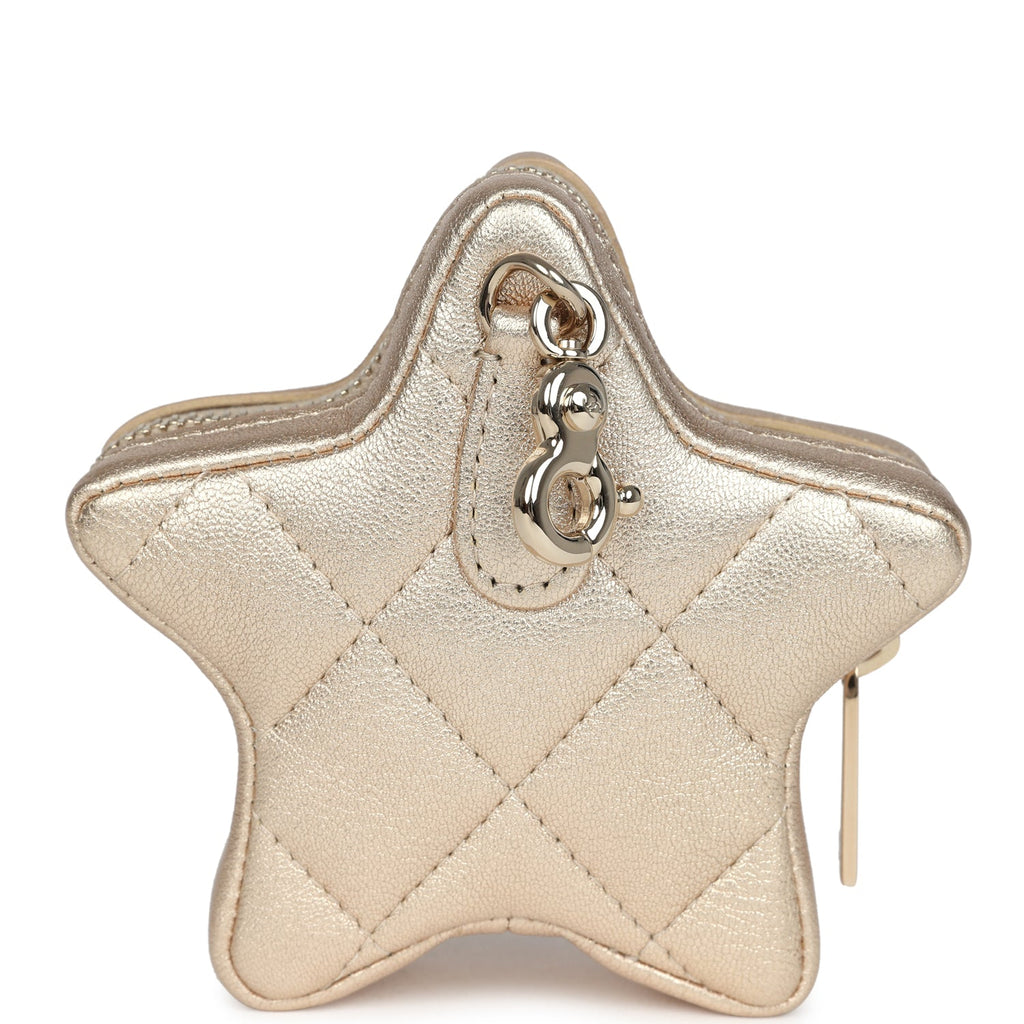 Chanel Walk Of Fame Star Clip-On Coin Purse Metallic Gold Goatskin Light Gold Hardware - Image 5