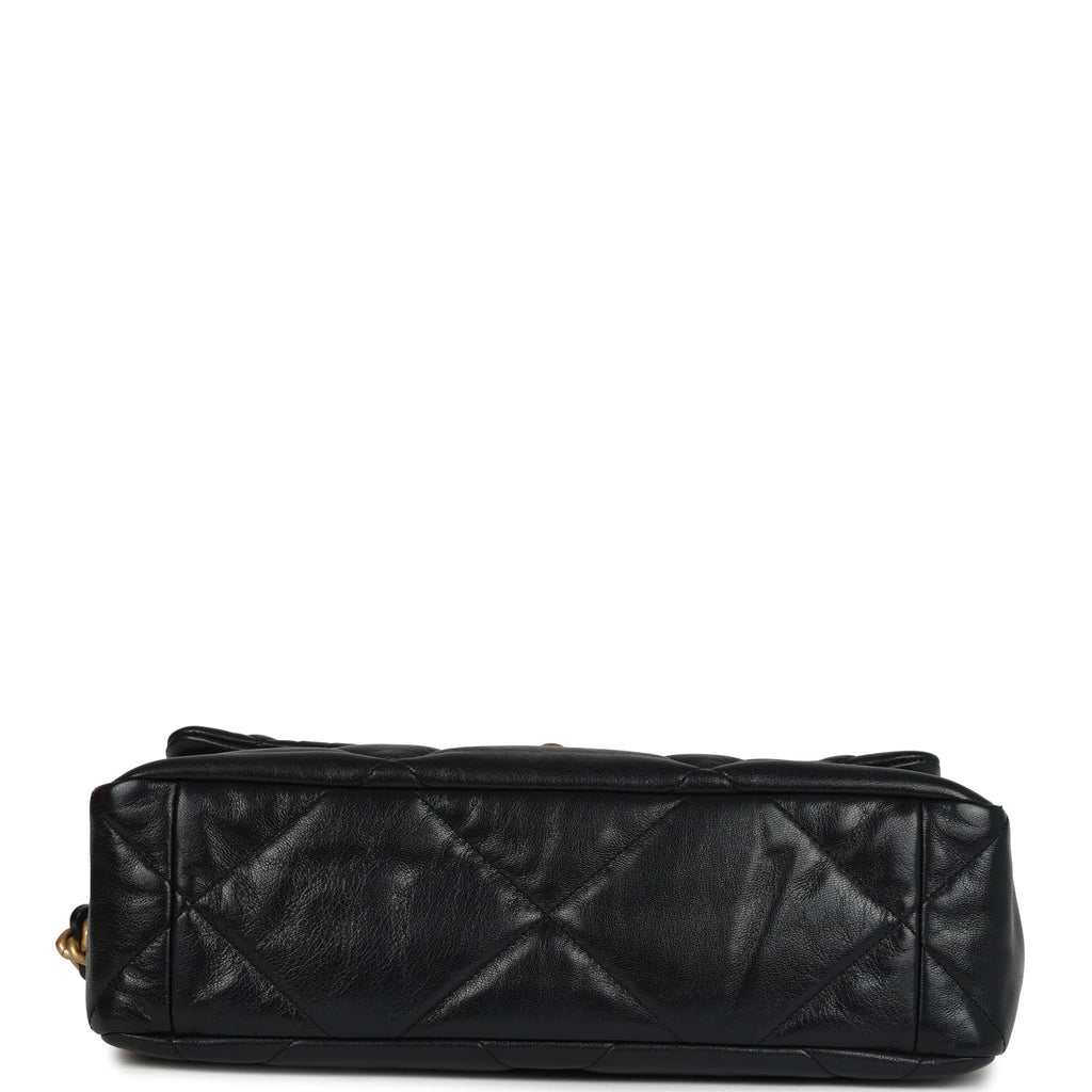 Pre-owned Chanel Large 19 Flap Bag Black Shiny Lambskin Mixed Metal Hardware - Image 7