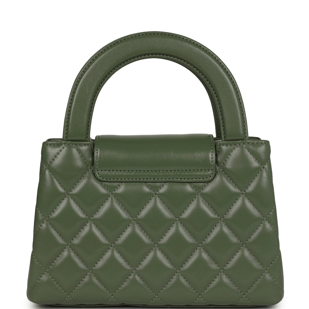 Chanel Small Kelly Shopper Khaki Shiny Aged Calfskin Brushed Gold Hardware - Image 5