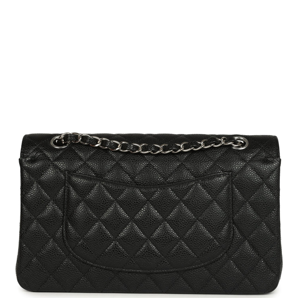 Pre-owned Chanel Medium Classic Double Flap Black Caviar Silver Hardware - Image 5