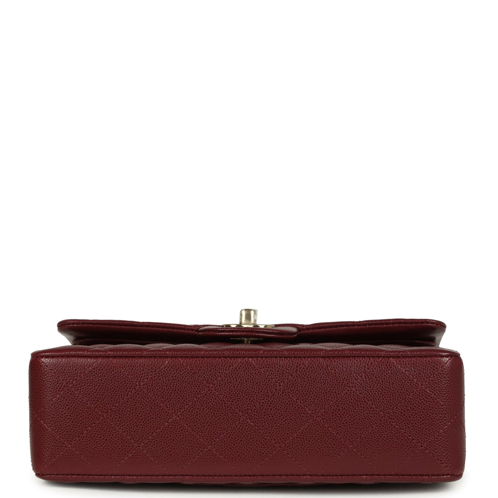 Chanel Small Classic Double Flap Bag Burgundy Shiny Caviar Light Gold Hardware - Image 7