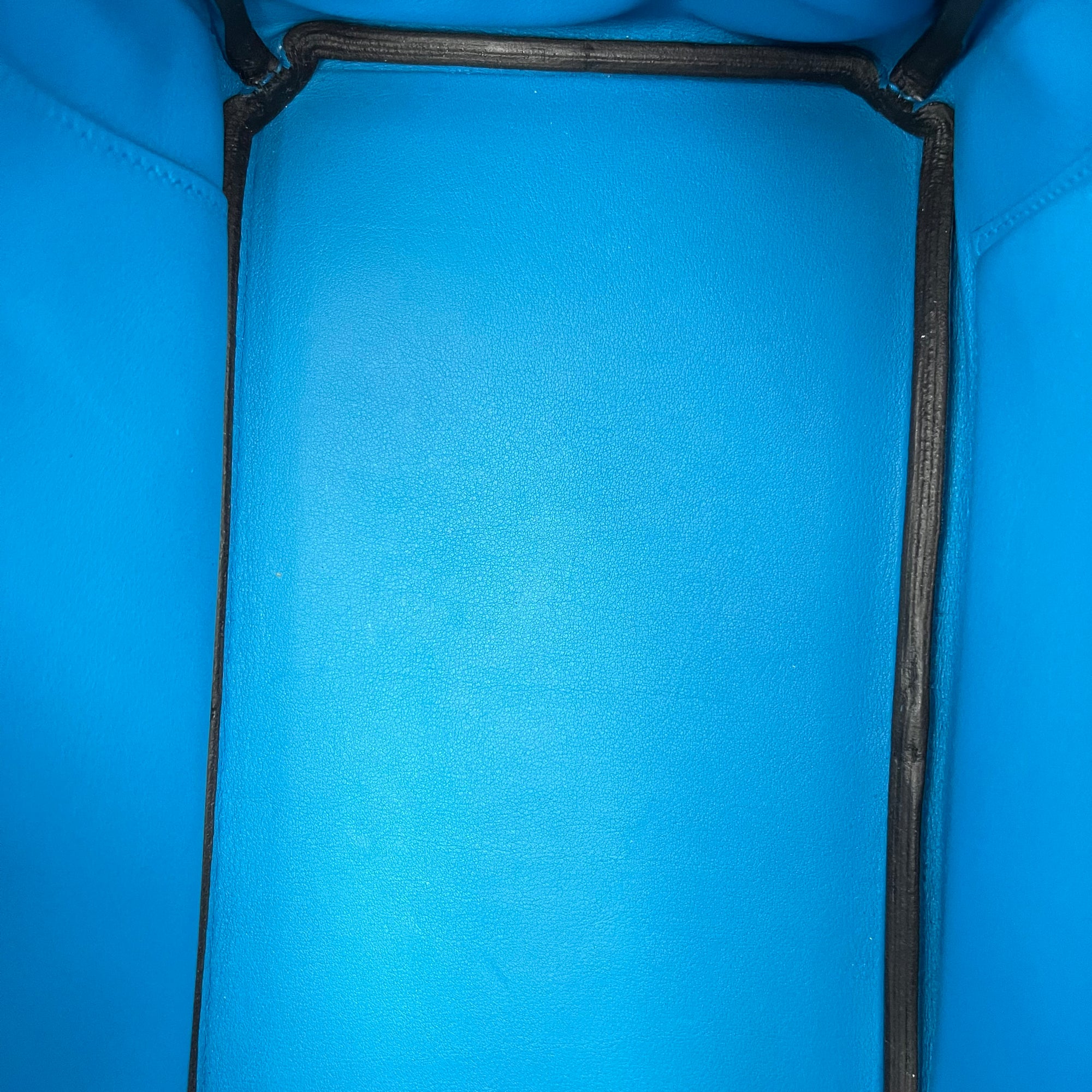 Birkin 25 Blue Zanzibar Top Handle Bag in Swift, Silver hardware - Image 13