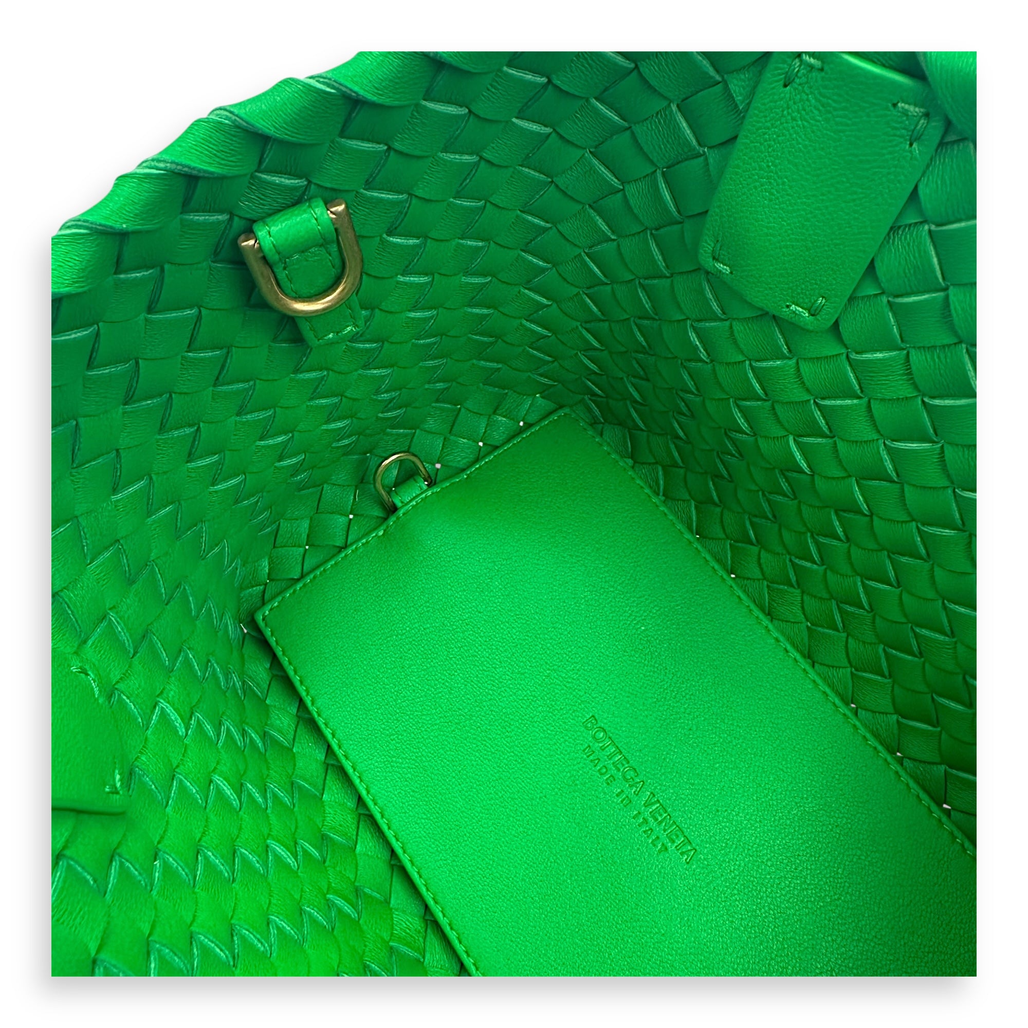 Cabat Top Handle Bag Green in Lambskin, Gold hardware - Image 8