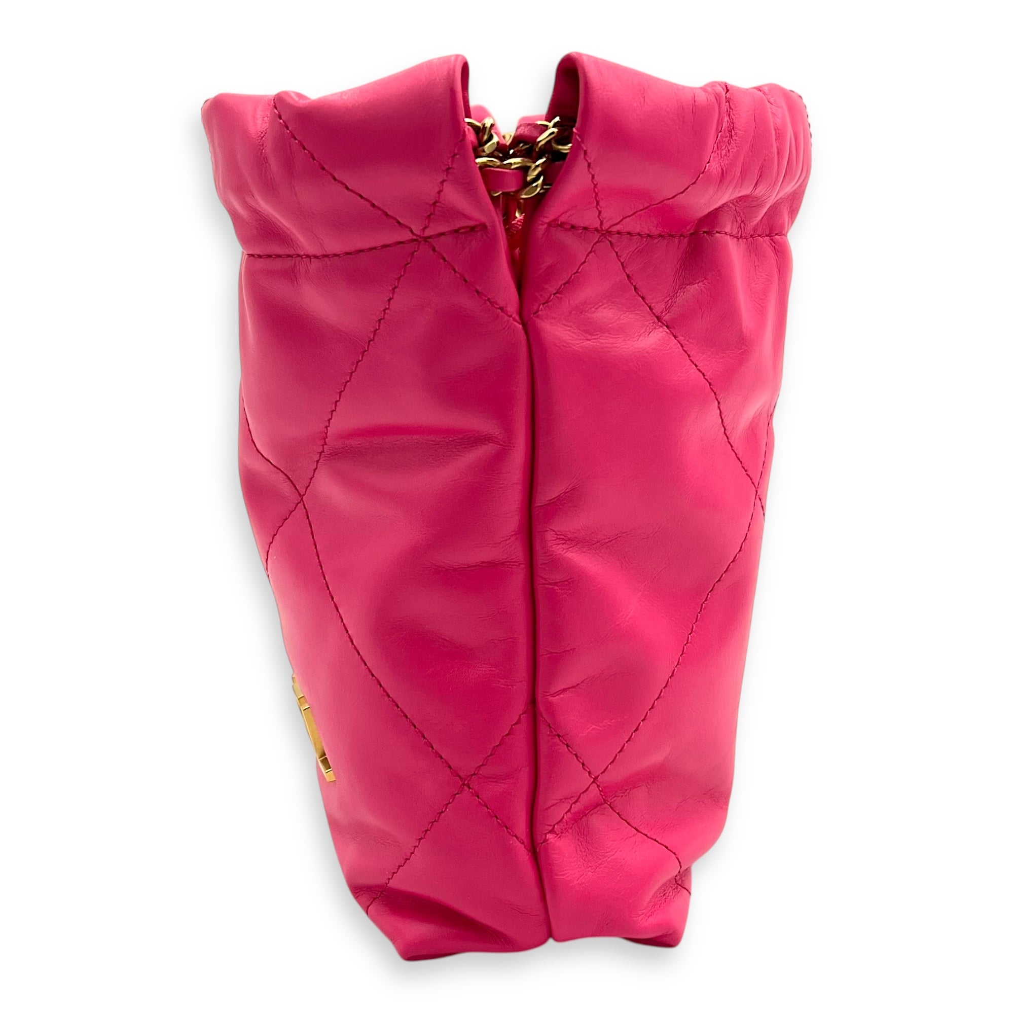 22 Tote Crossbody Bag Pink in Calfskin, Brushed Silver hardware - Image 5