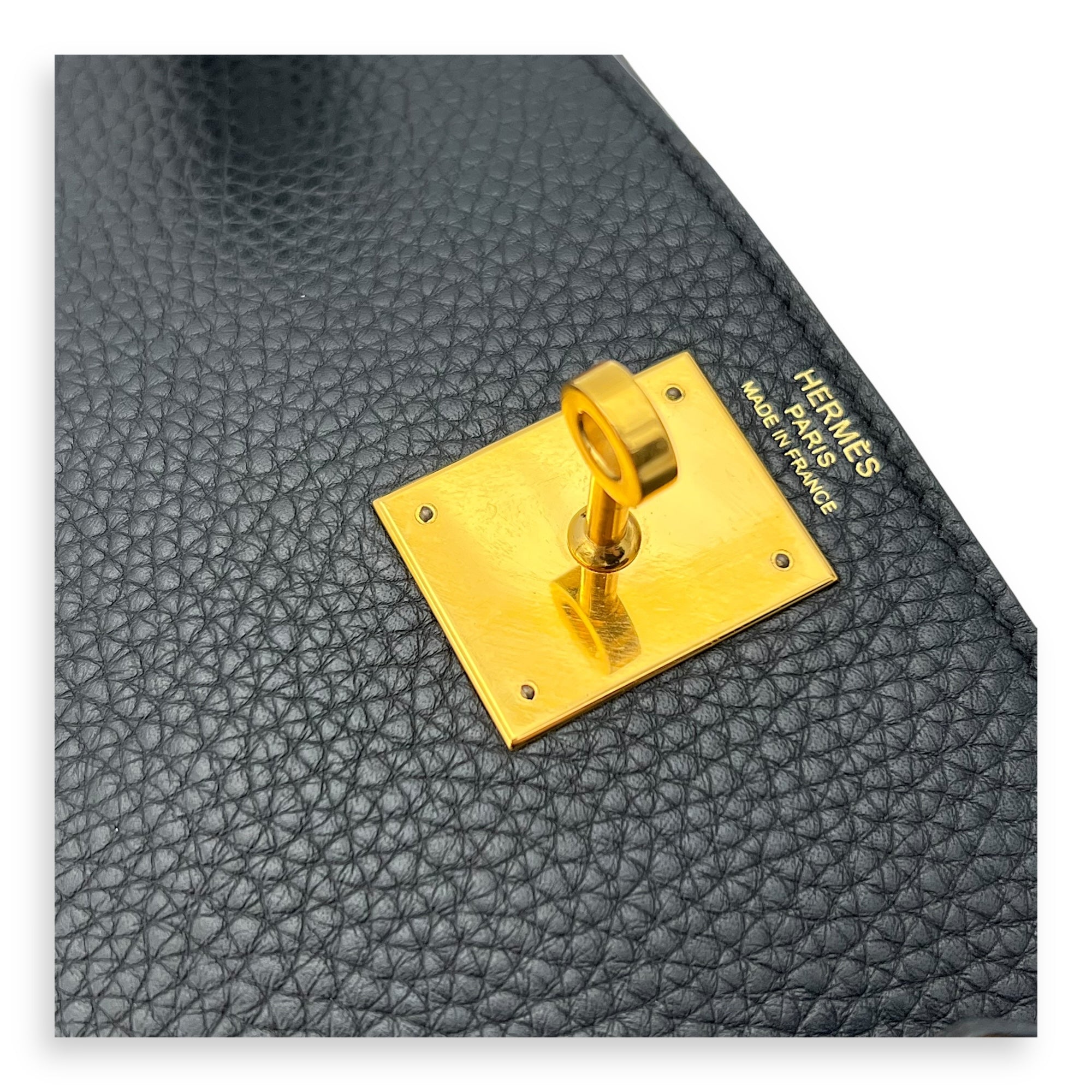 Kelly Black in Clemence, Gold hardware - Image 13