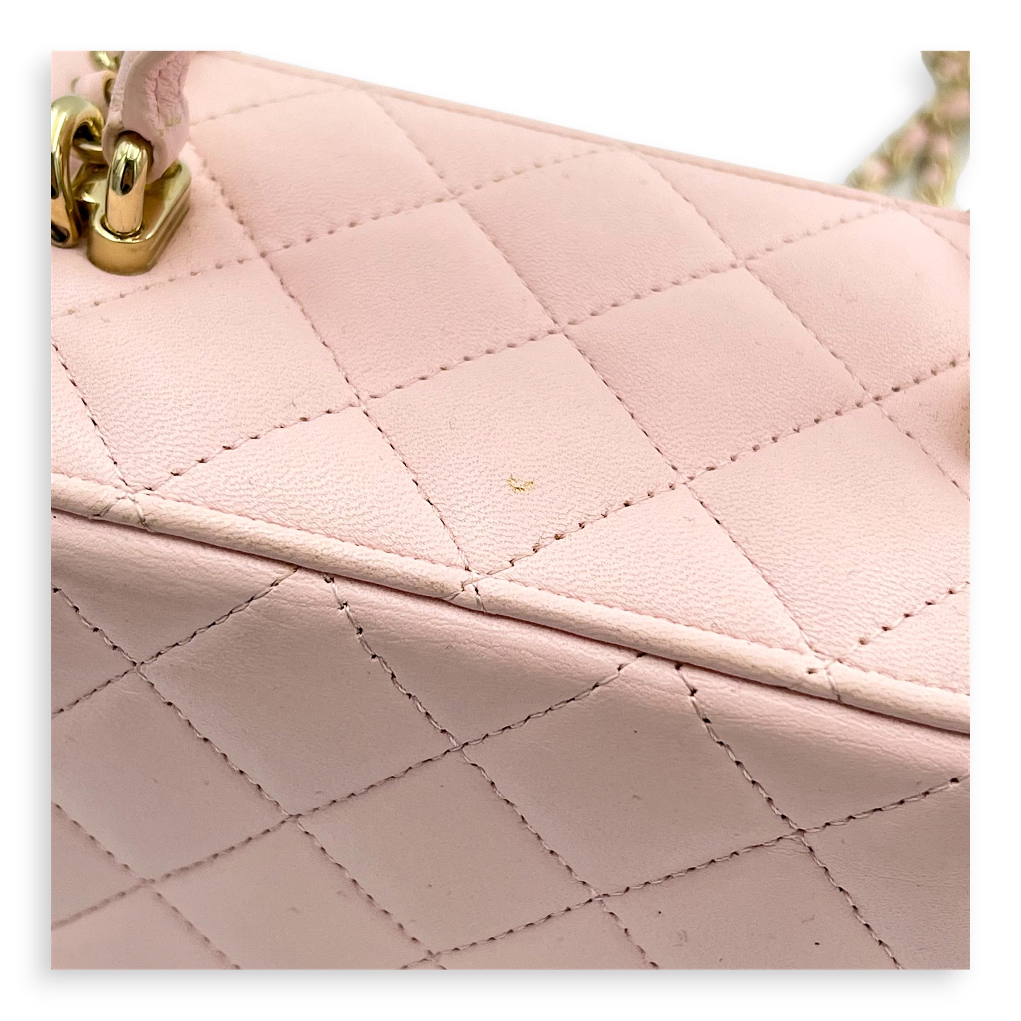 Vanity Crossbody Bag Pink in Lambskin, Gold hardware - Image 10
