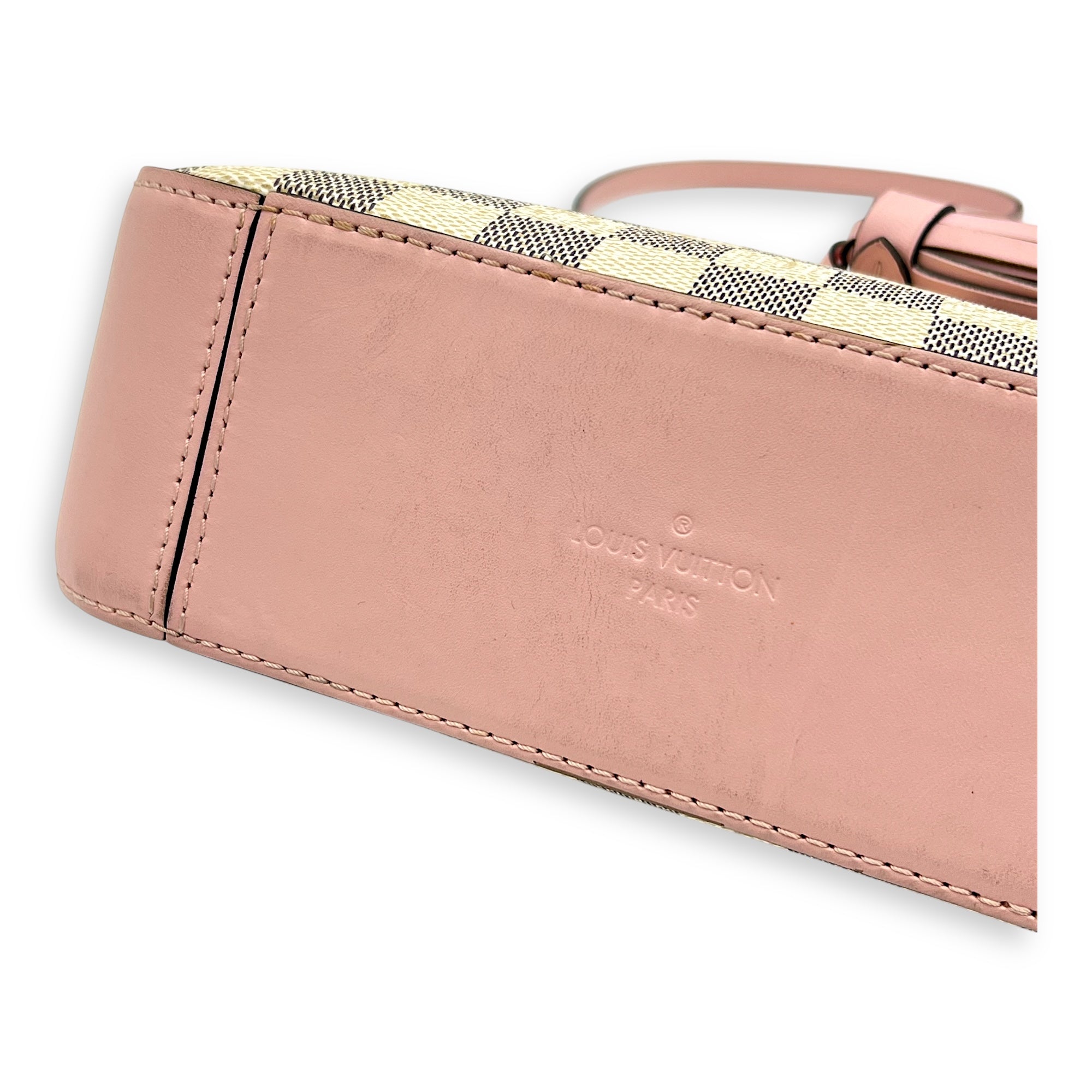 Saintonge Crossbody Bag Azur in Coated Canvas, Gold hardware - Image 7