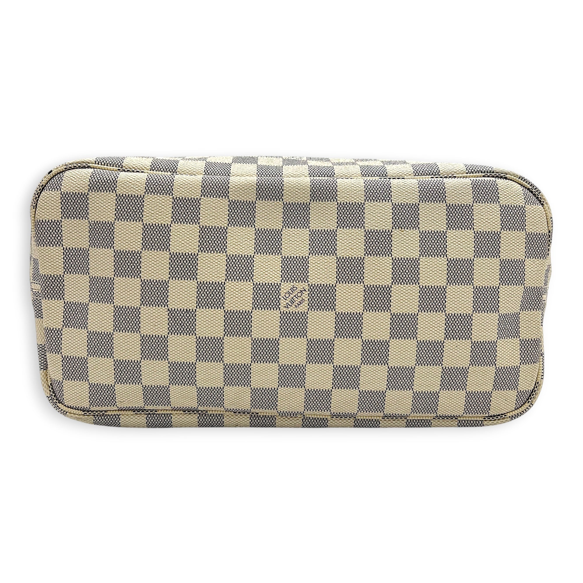 Neverfull Tote Bag MM Azur in Coated Canvas, Gold hardware - Image 6