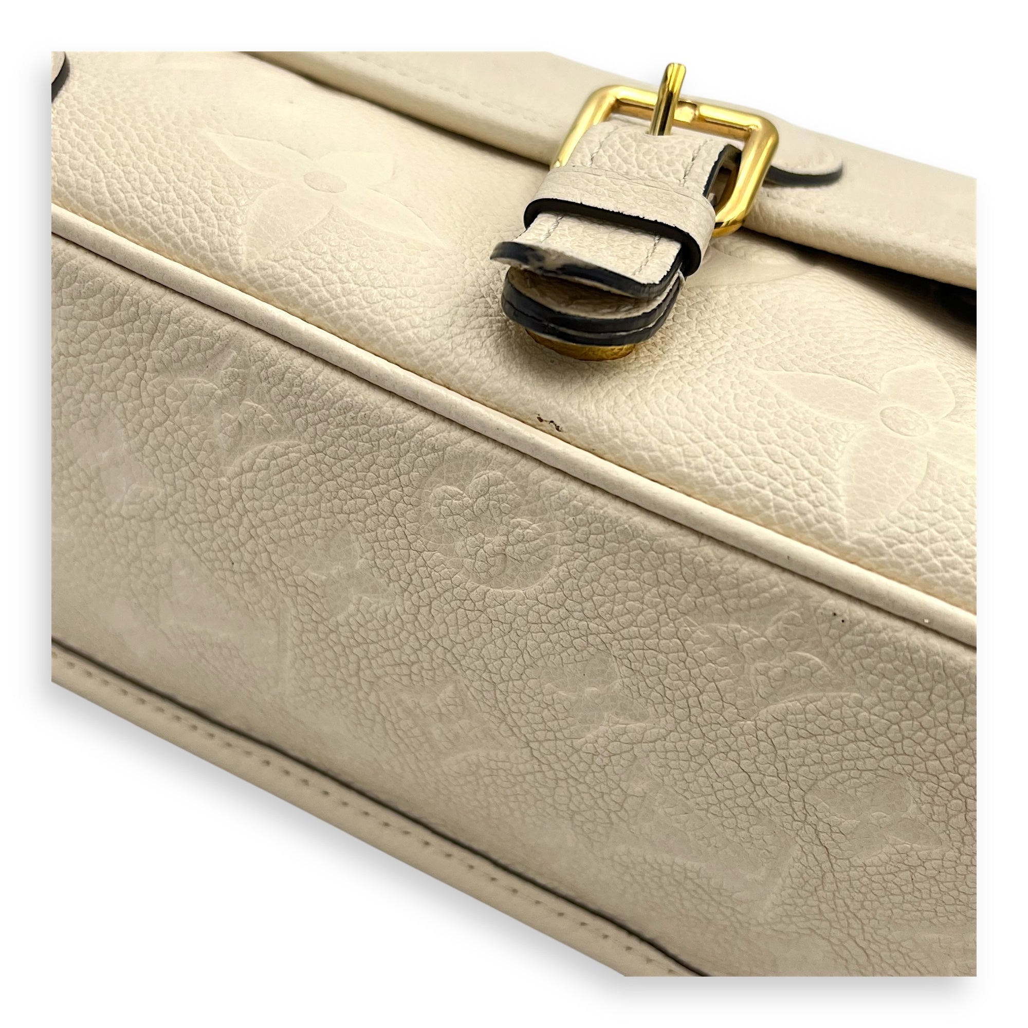 Diane Crossbody Bag Beige in Empreinte Leather, Gold hardware - Image 9