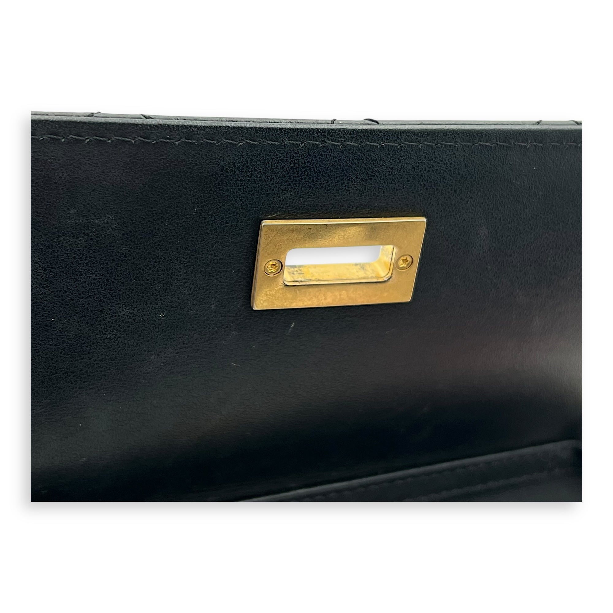 2.55 Shoulder Bag Black in Calfskin, Gold hardware - Image 9
