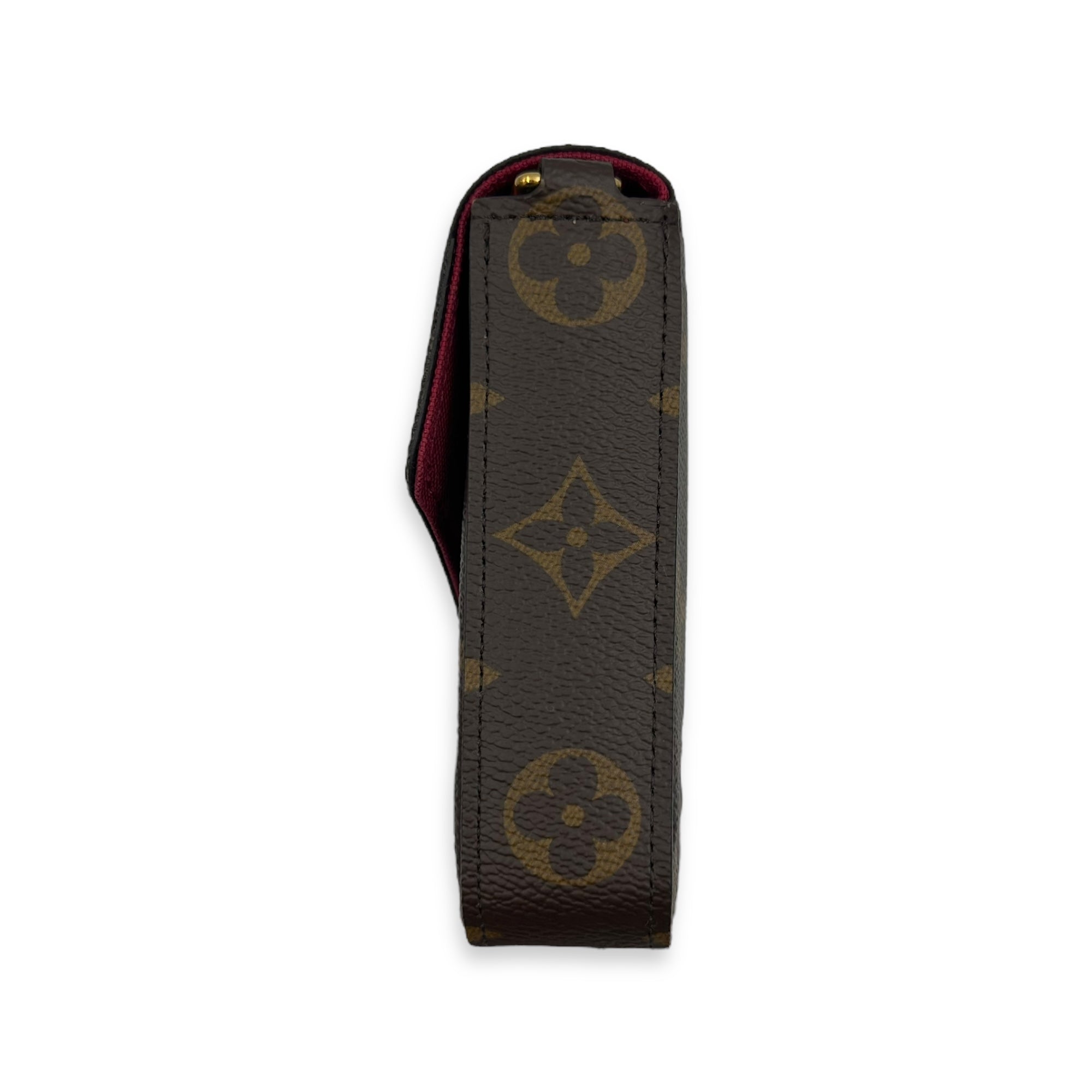 Felicie Wallet On Chain Brown in Monogram Coated Canvas, Gold hardware - Image 5