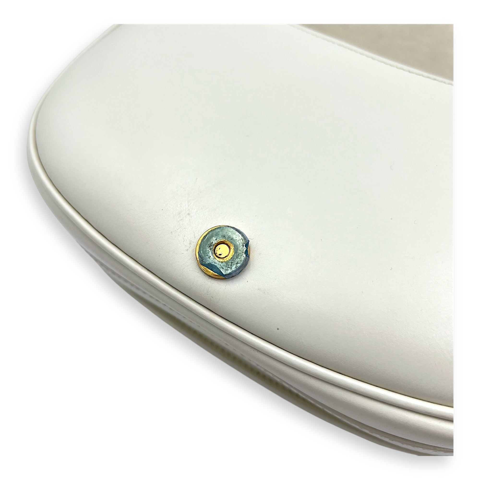 Bobby Medium White Crossbody Bag in Calfskin, Gold hardware - Image 12