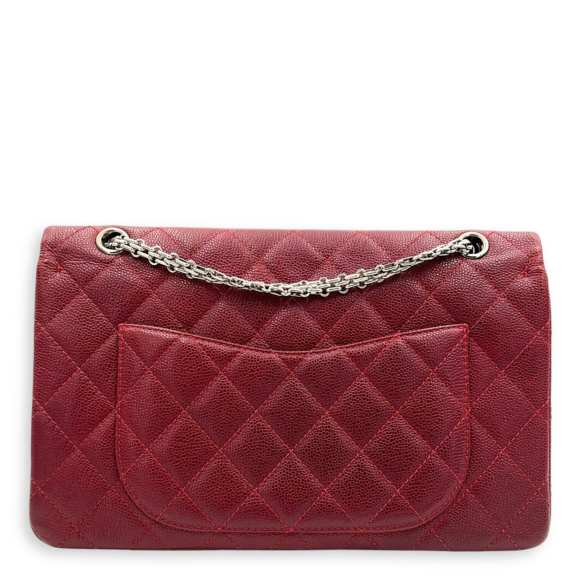 2.55 Shoulder Bag Red in Caviar Leather, Ruthenium hardware - Image 3