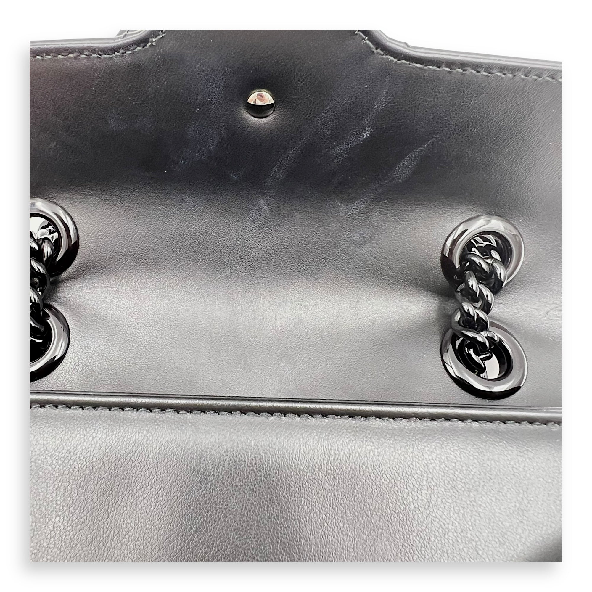 GG Marmont Shoulder Bag Small Black in Calfskin, black hardware - Image 11